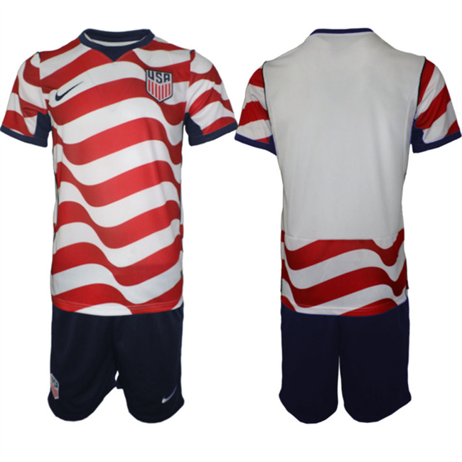Men's United States Blank White/Red 2026 Home Soccer Jersey Suit
